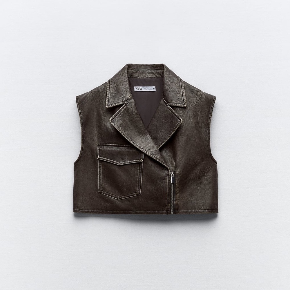 Leather Cropped Vest
